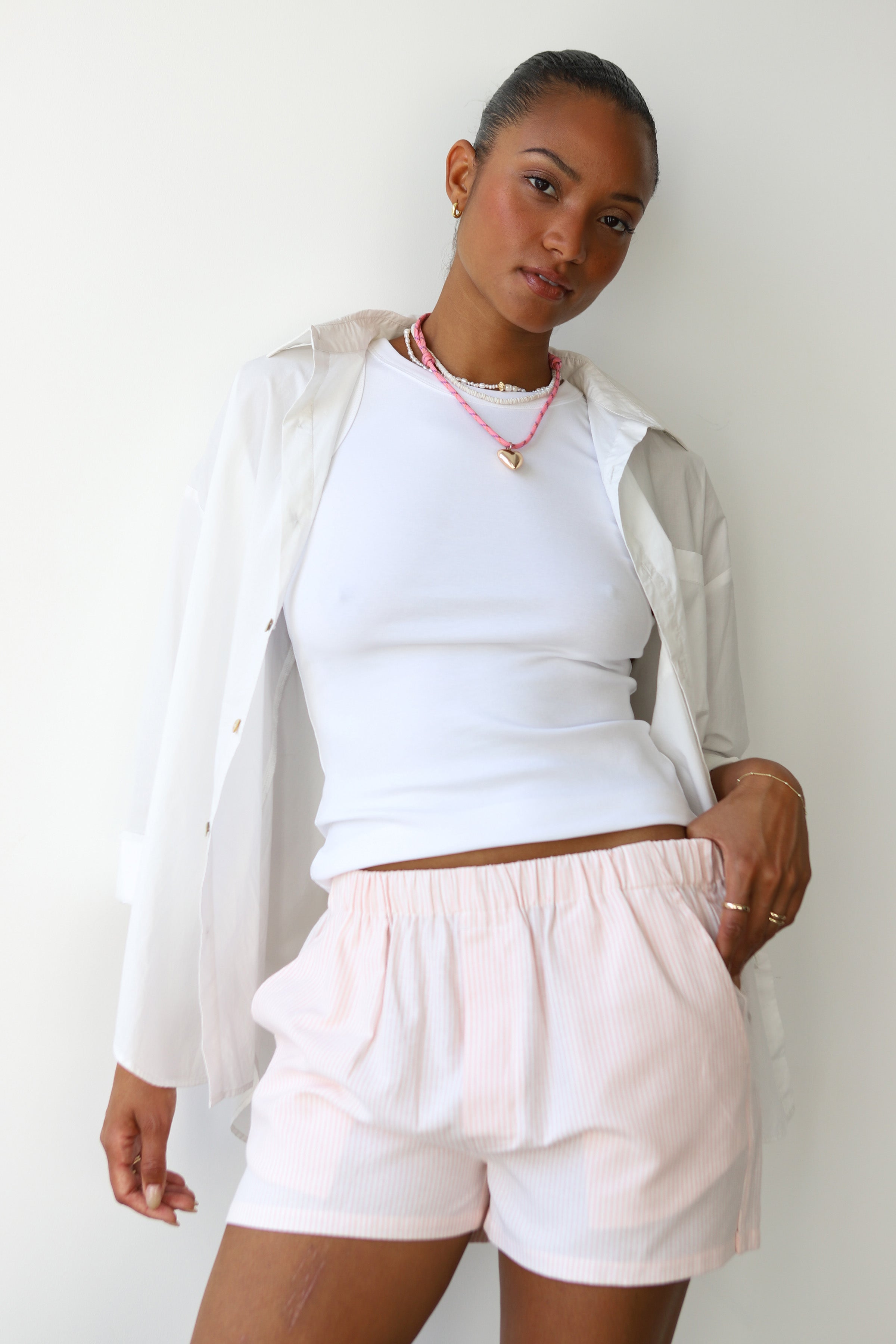 The Pinstripe Boxer Short - Pink