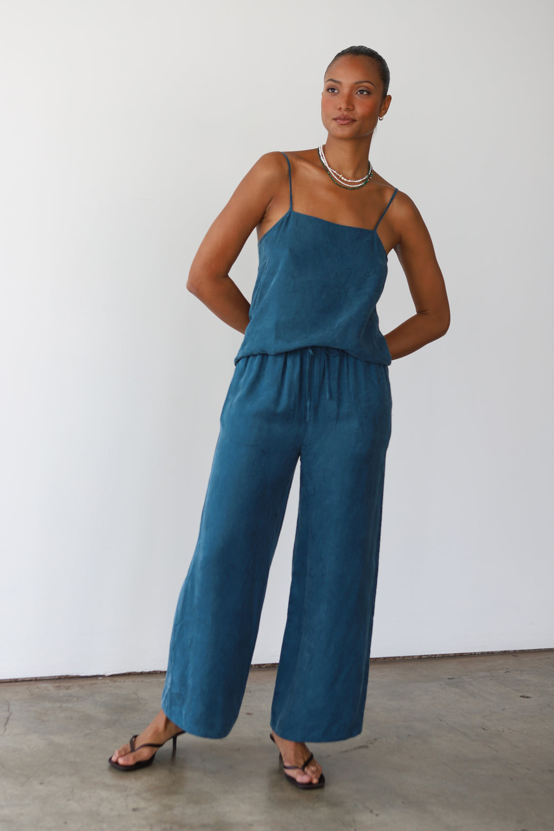The Drawstring Pant - Teal