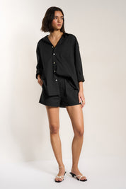 The Poplin Short Set - Black