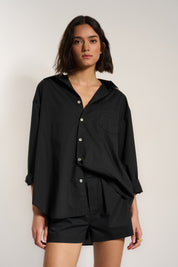 The Poplin Button Down - Black