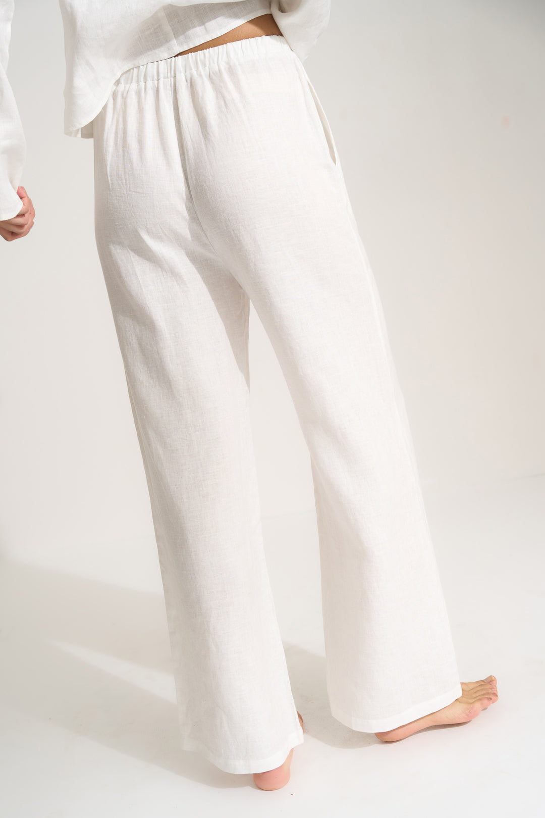 The Linen Drawstring Pant - White