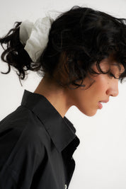 The Big Linen Scrunchie - White