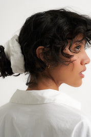 The Big Linen Scrunchie - White
