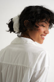 The Big Linen Scrunchie - White