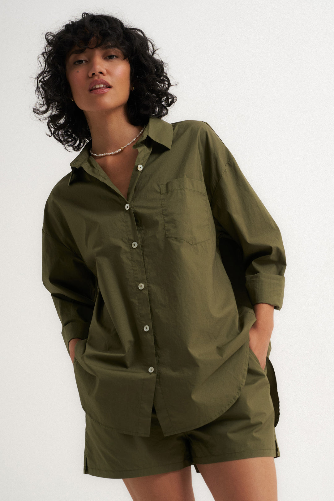 The Poplin Boxer Short - Olive