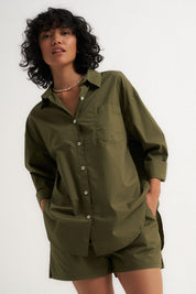 The Poplin Button Down - Olive