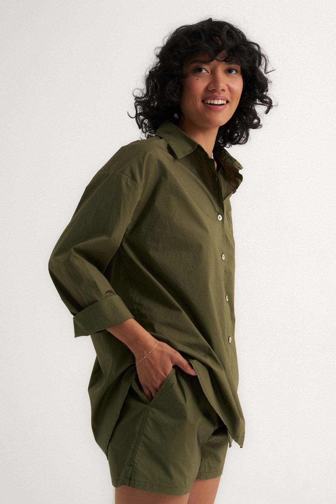 The Poplin Boxer Short - Olive
