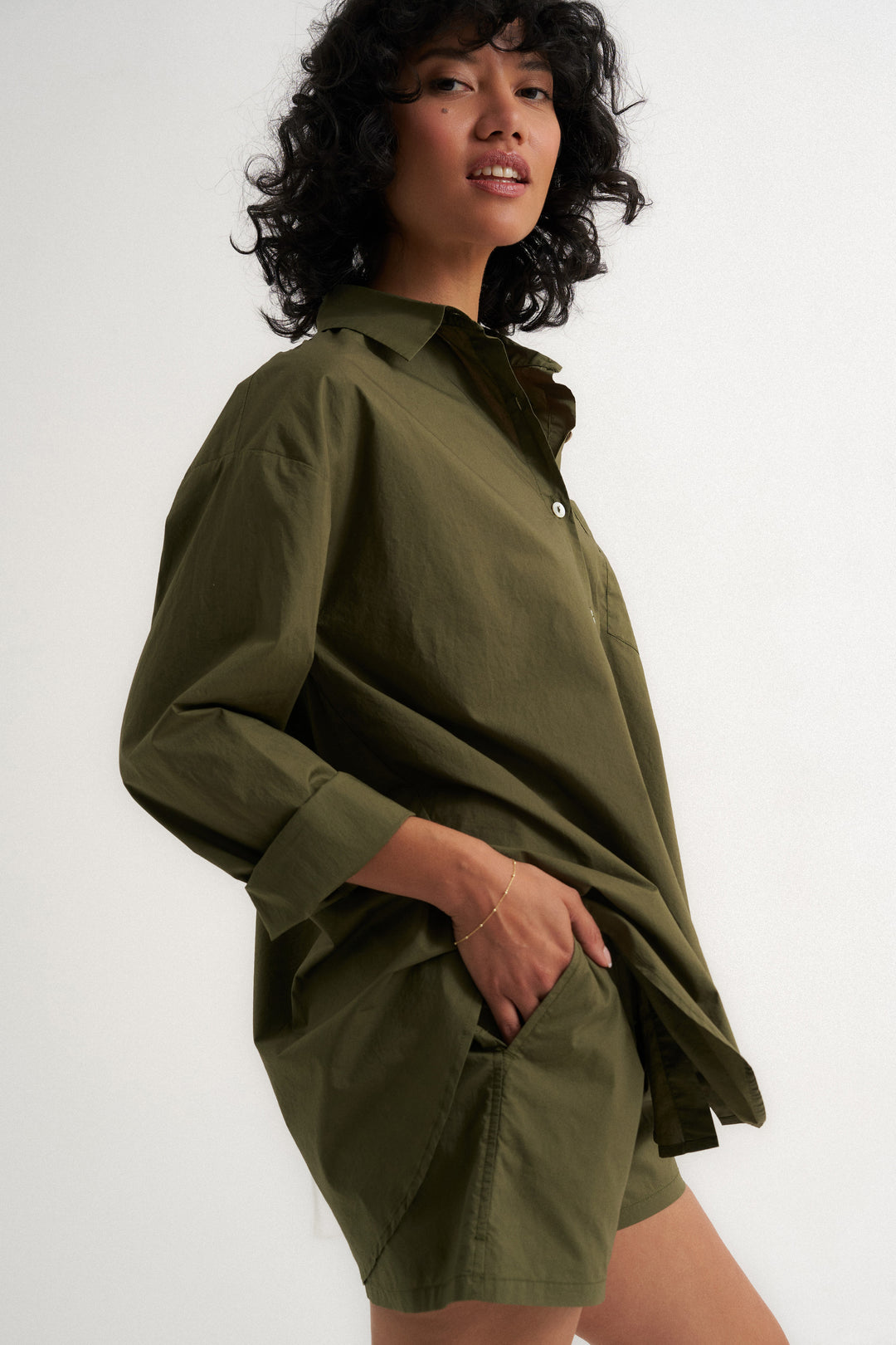 The Poplin Boxer Short - Olive