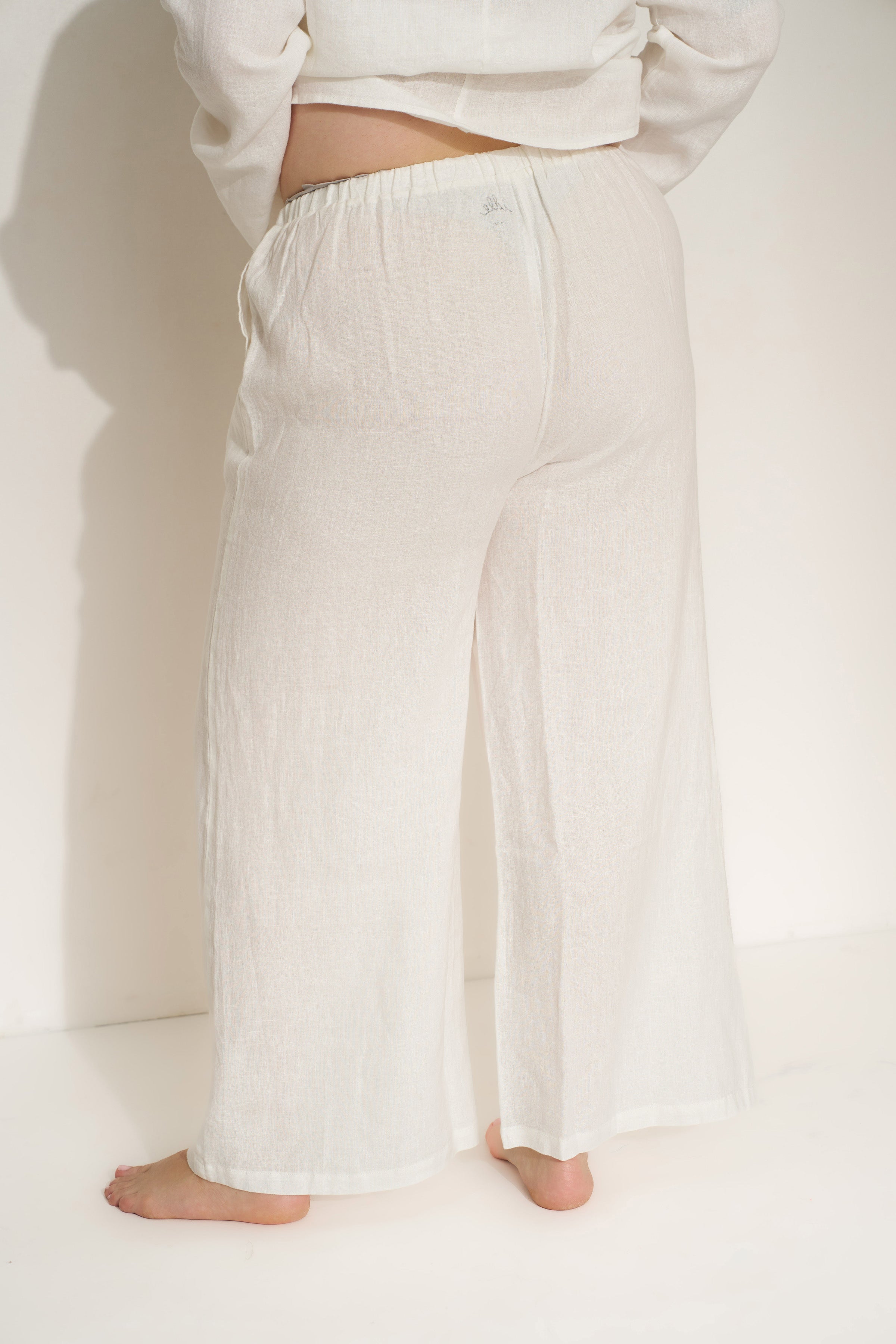 The Linen Drawstring Pant - White – Be Idle