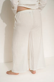 The Linen Drawstring Pant - White