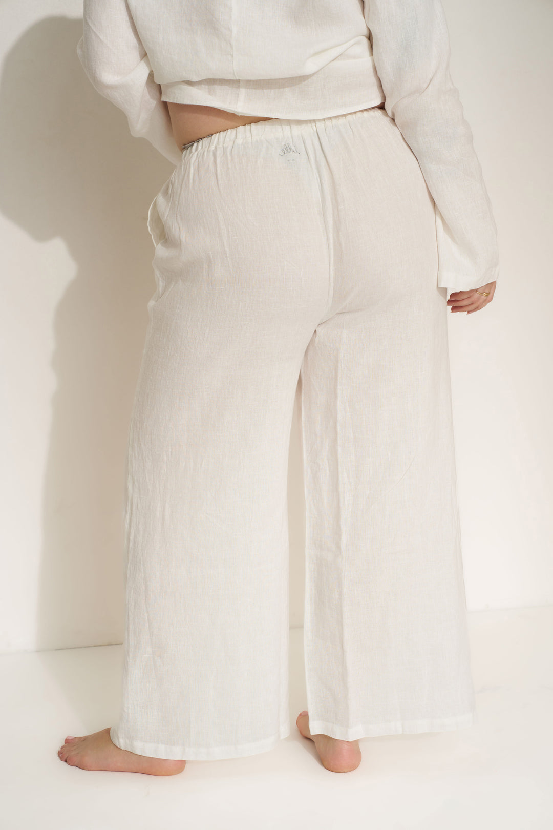 The Linen Drawstring Pant - White