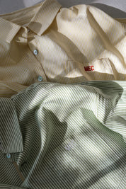 The Pinstripe Button Down - Berry
