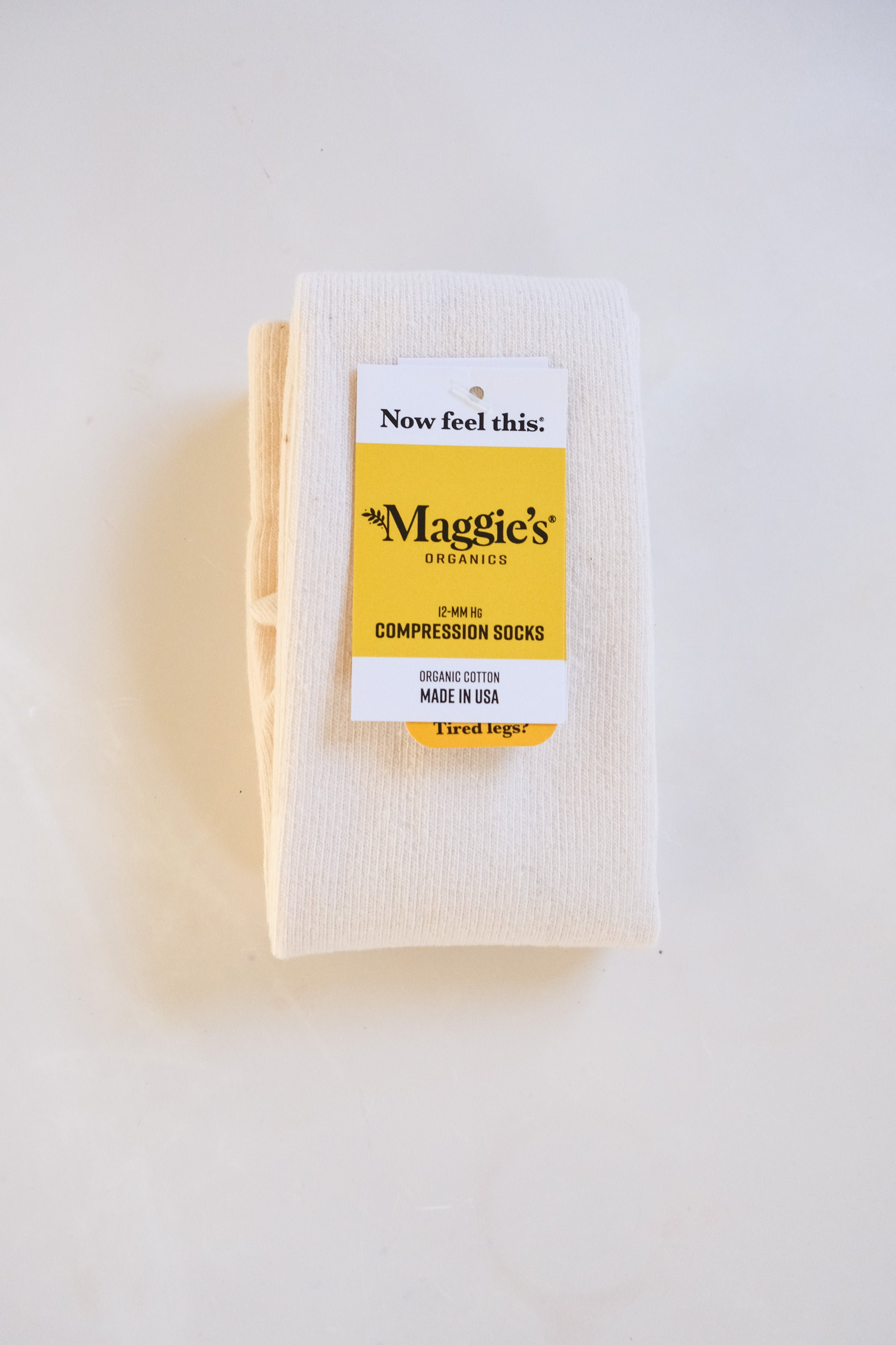 Organic Cotton Compression Socks - Creme