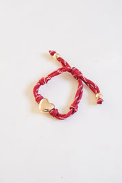 Blaine Puffy Heart Paracord Bracelet - Crimson