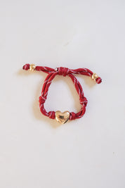 Blaine Puffy Heart Paracord Bracelet - Crimson