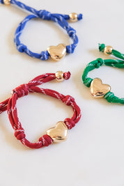 Blaine Puffy Heart Paracord Bracelet -  Blue
