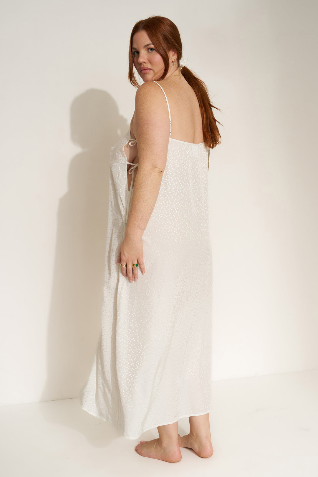 The Flirty Maxi Slip - White Heart