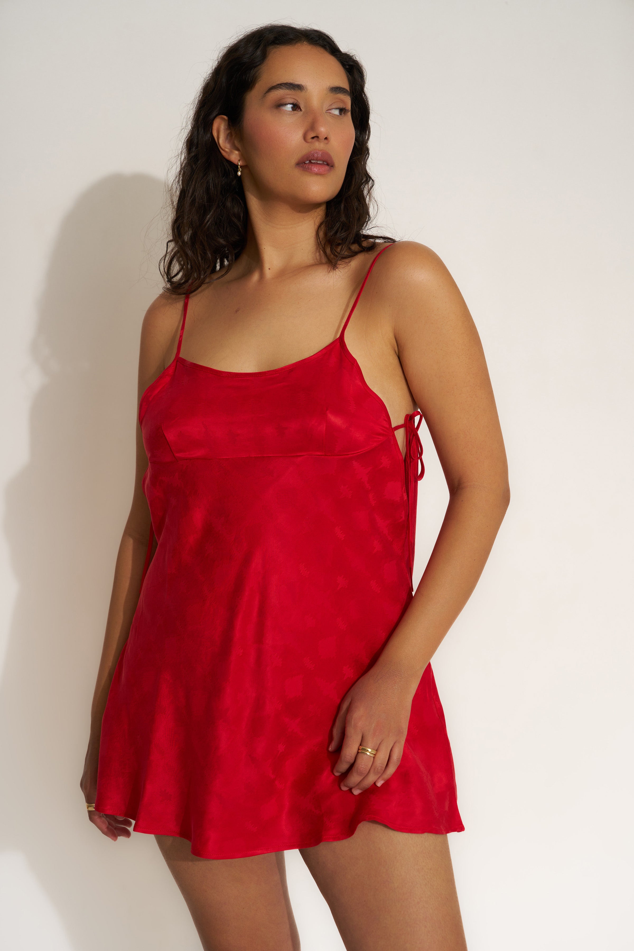 Ruffle Slip - Magenta