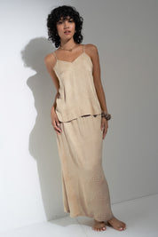 The Slip Skirt - Taupe