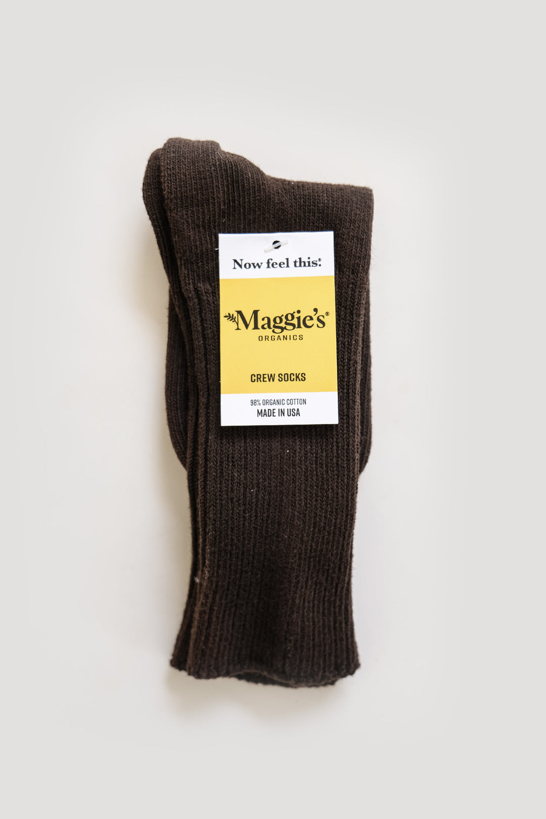 Organic Cotton Classic Crew Socks - Chocolate