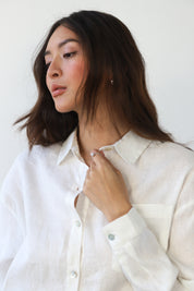 The Linen Button Down - White
