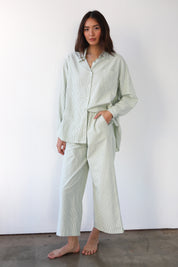 The Pinstripe Boxer Pant - Green