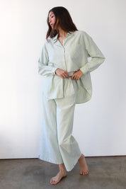 The Pinstripe Boxer Pant - Green