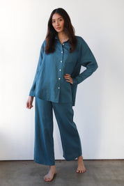 The Linen Button Down - Teal