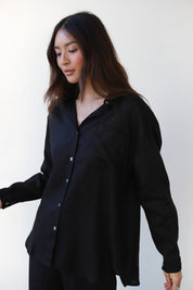 The Linen Button Down - Black