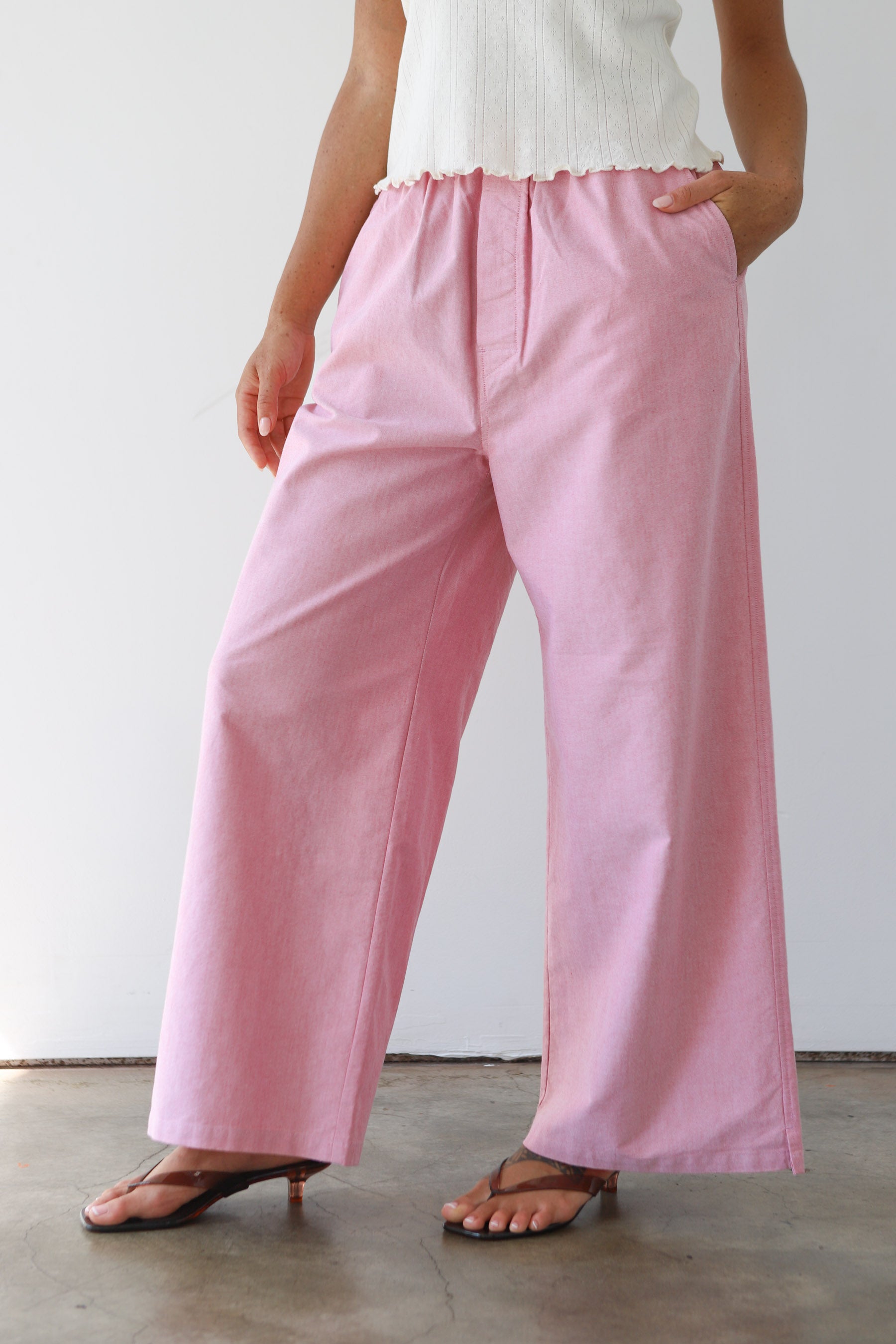 The Oxford Boxer Pant - Cherry