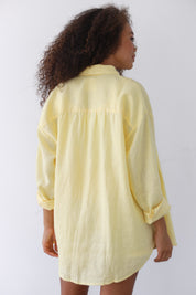The Linen Button Down - Lemon