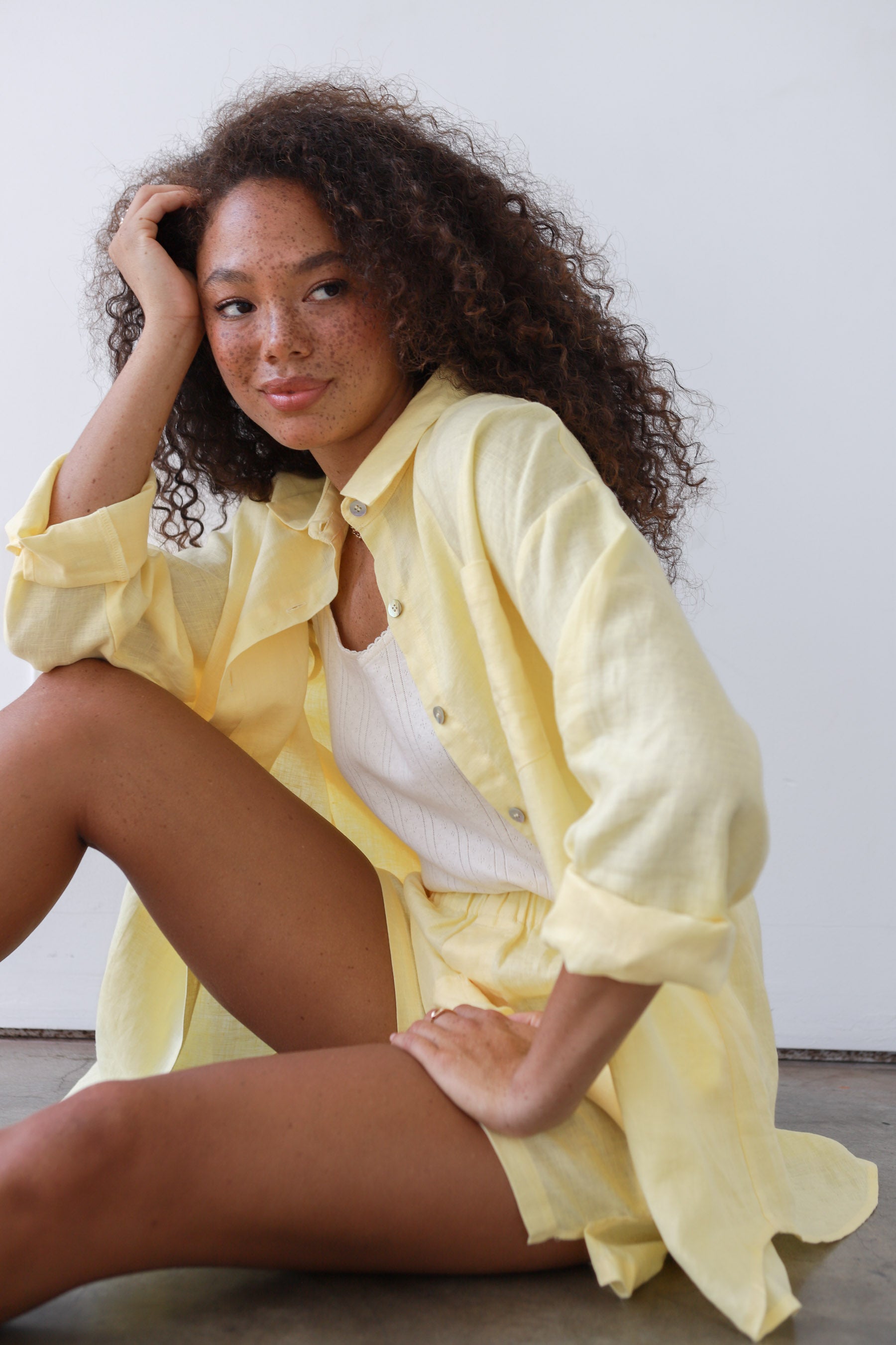 The Linen Boxer Short - Lemon