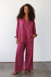 The Poplin Button Down - Plum