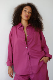 The Poplin Button Down - Plum