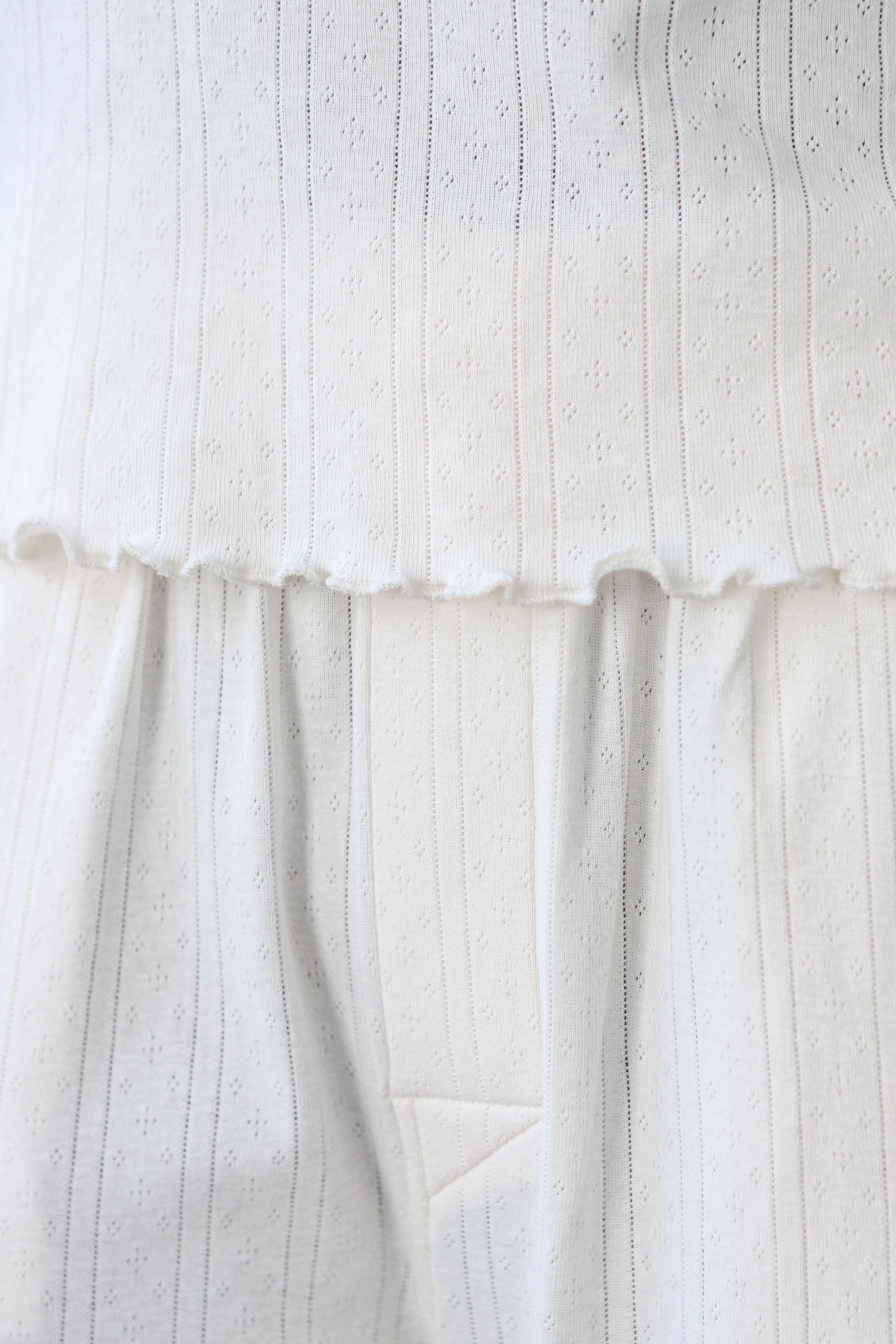 The Pointelle Boxer Pant - Creme