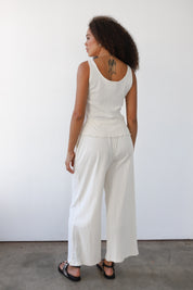 The Pointelle Boxer Pant - Creme