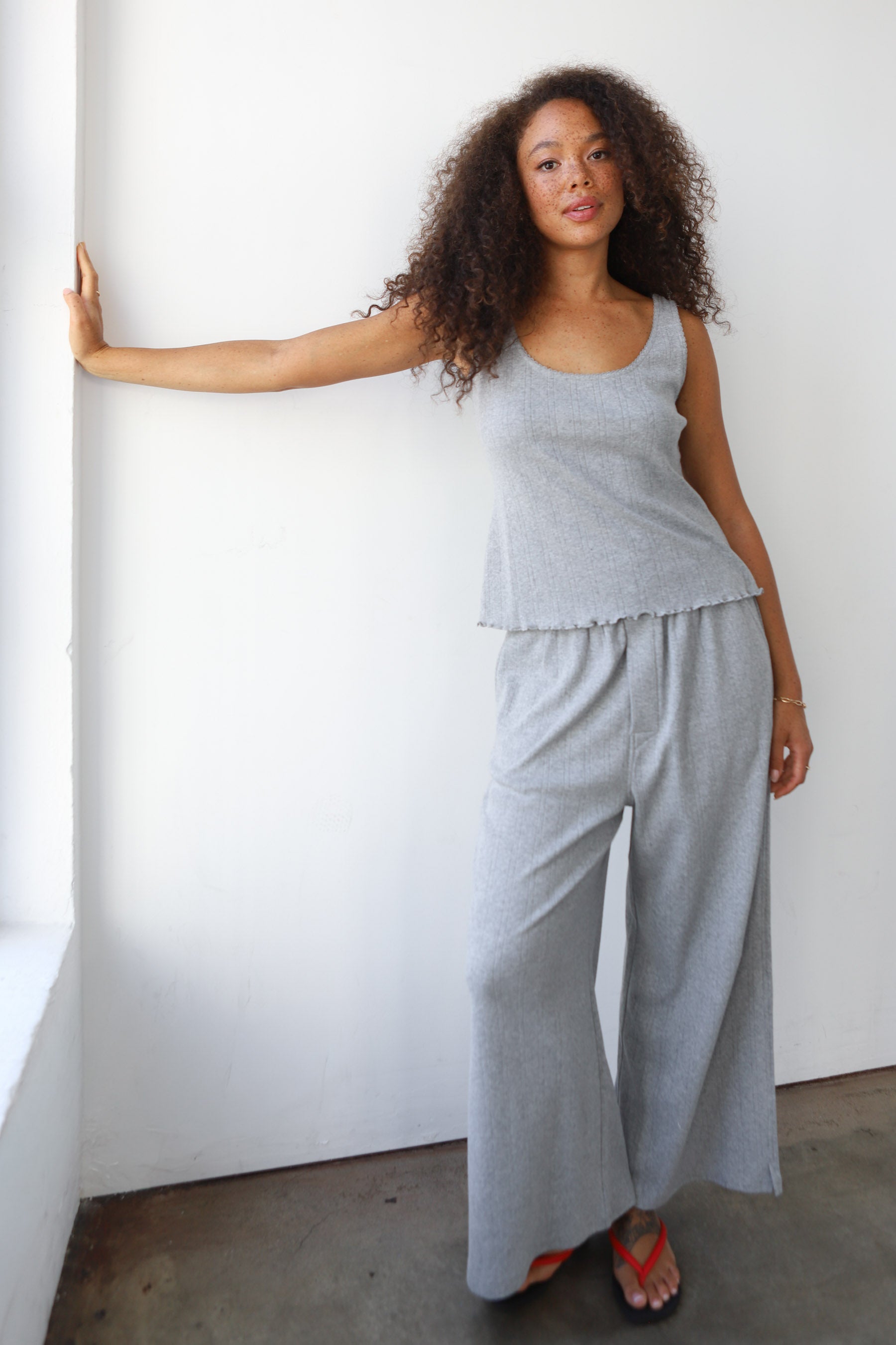 The Pointelle Cami - Heather Grey