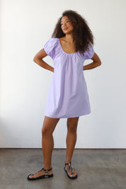 The Poplin Chemise Mini Dress - Lavender