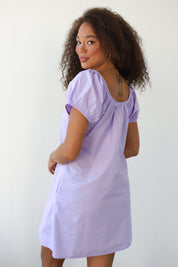The Poplin Chemise Mini Dress - Lavender