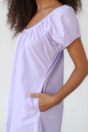 The Poplin Chemise Mini Dress - Lavender
