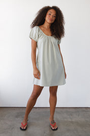 The Poplin Chemise Mini Dress - Clay