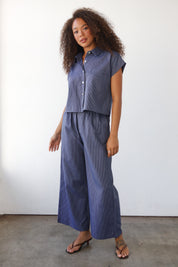The Pinstripe Boxer Pant - Indigo