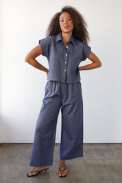 The Pinstripe Boxer Pant - Indigo