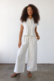 The Pinstripe Boxer Pant - Sage