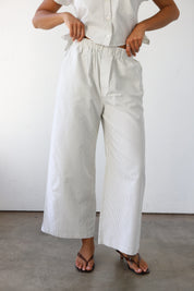The Pinstripe Boxer Pant - Sage