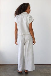 The Pinstripe Boxer Pant - Sage