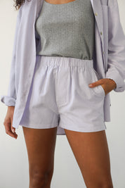 The Pinstripe Boxer Short - Lavender