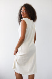 The Pointelle Day Dress - Creme