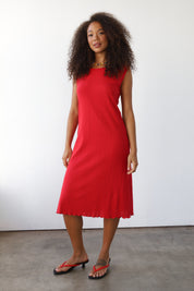 The Pointelle Day Dress - Cherry