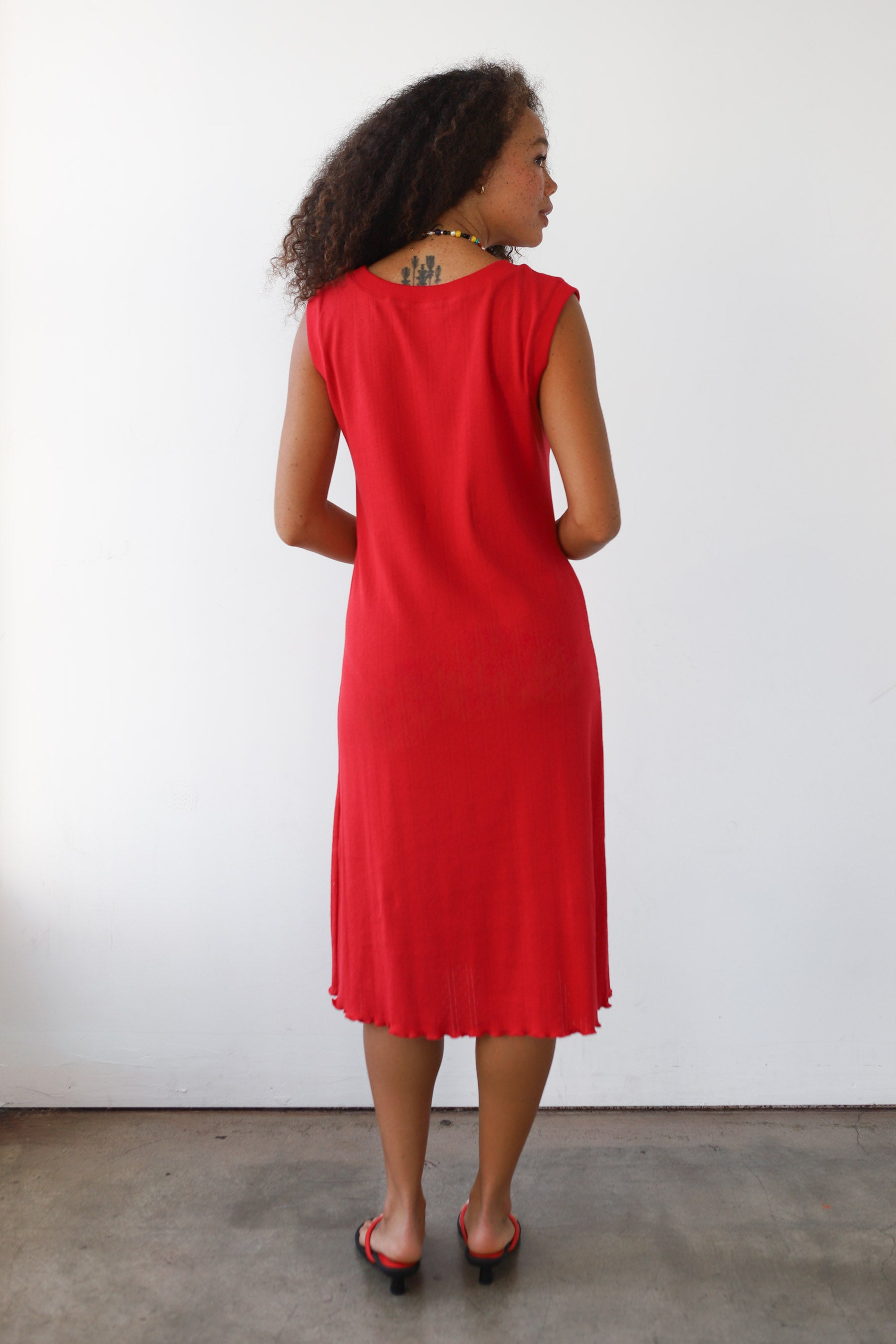 The Pointelle Day Dress - Cherry